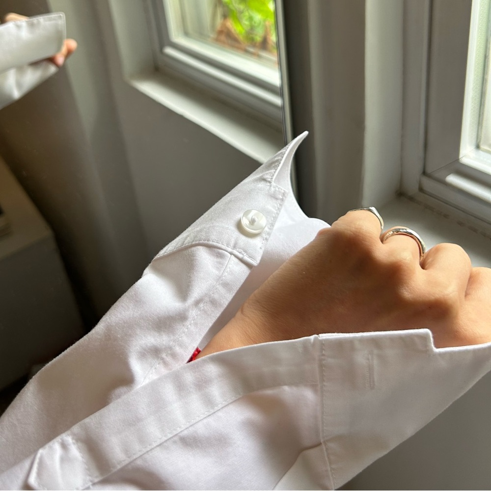 White Oversized Button Down Shirt - image 3